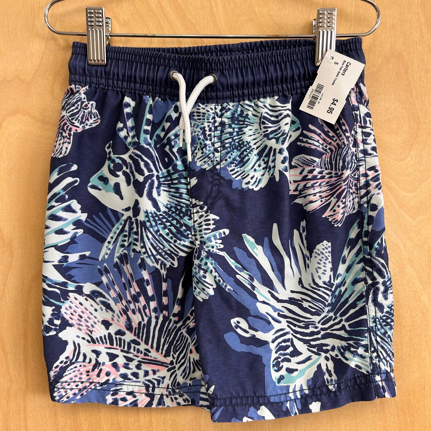 Blue Fish Swim Trunks