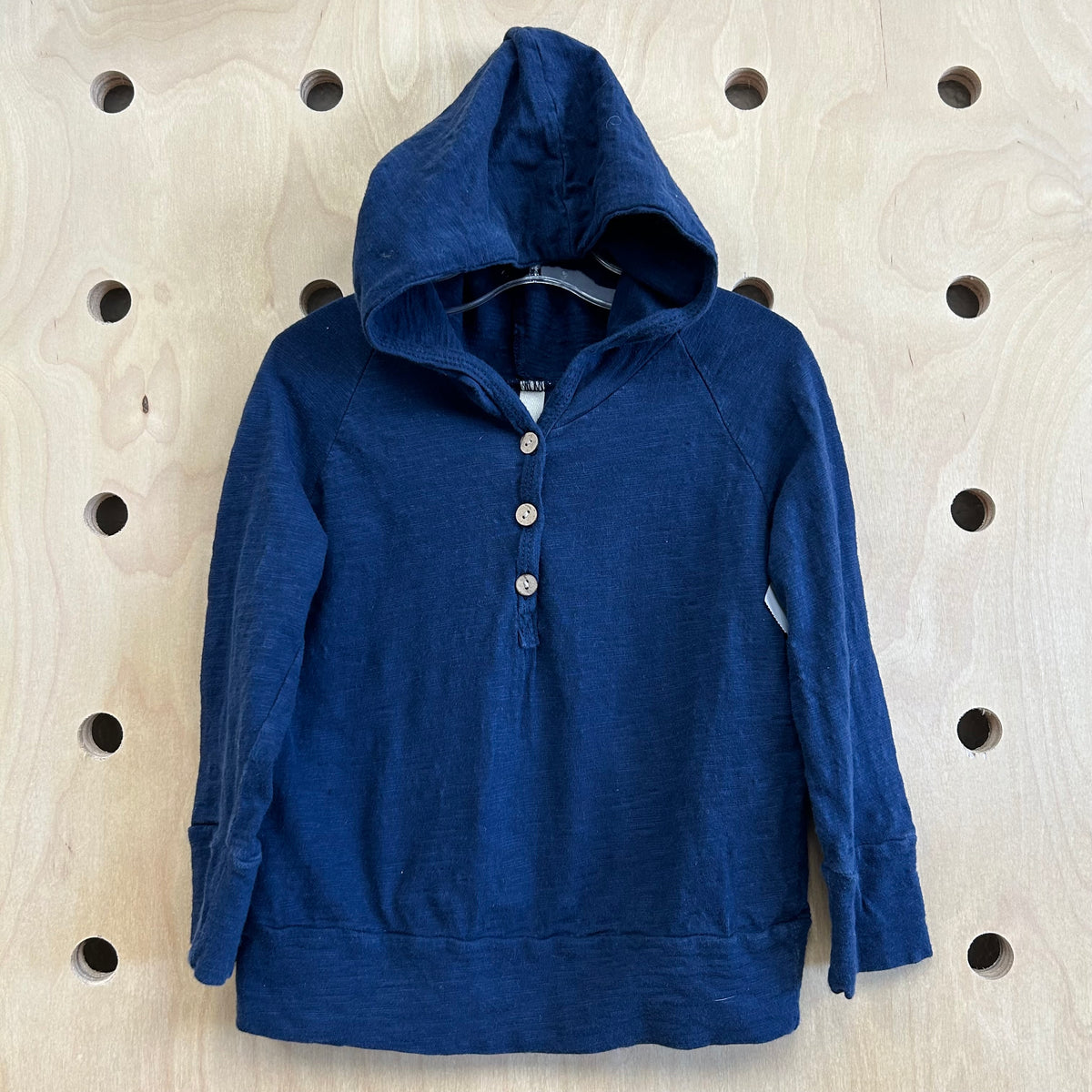 Blue Hoodie Henley Shirt