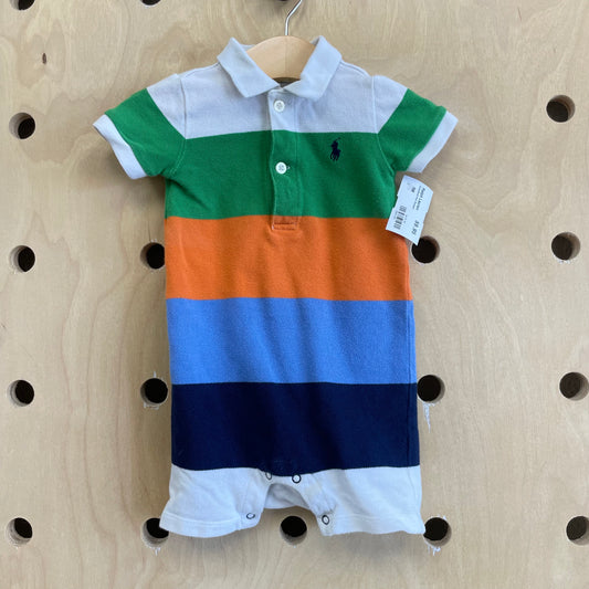Colorblock Polo Romper