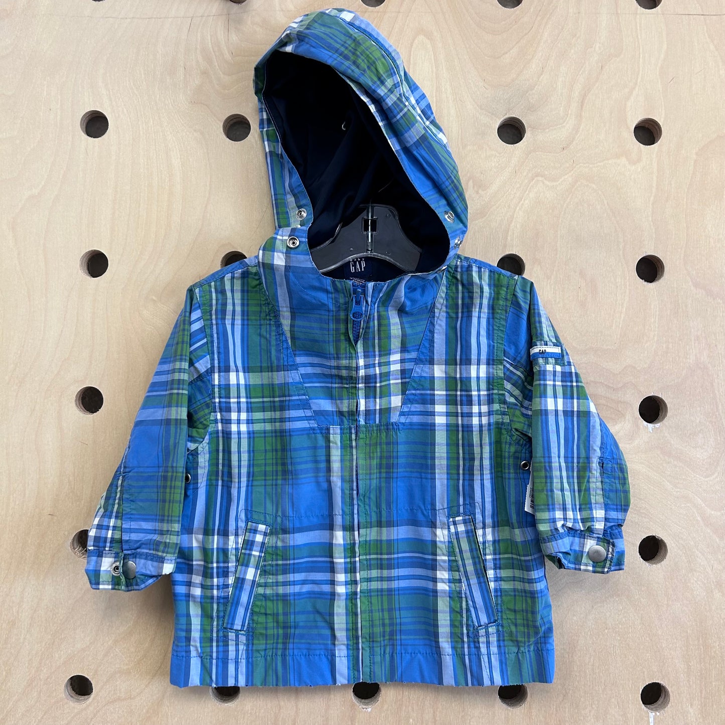Blue & Green Plaid Zip Hoodie
