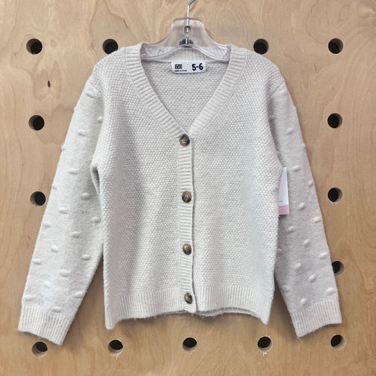 Cream Heart Sleeve Knit Sweater