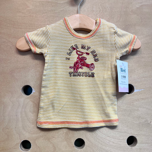 Yellow Striped 'I Like My Red Tri' Tee