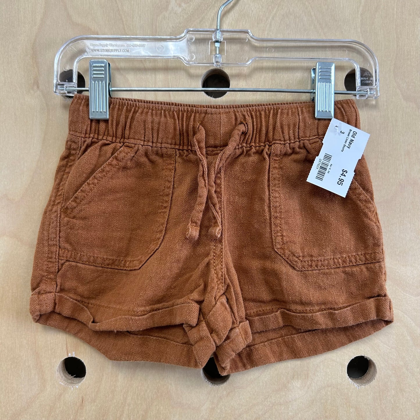 Brown Linen Shorts
