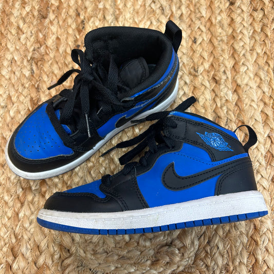 Black & Blue Mid 1 Hyper Royal Sneakers