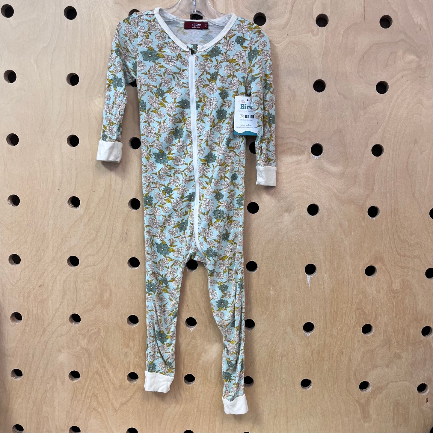 Green Floral Bamboo Zippy