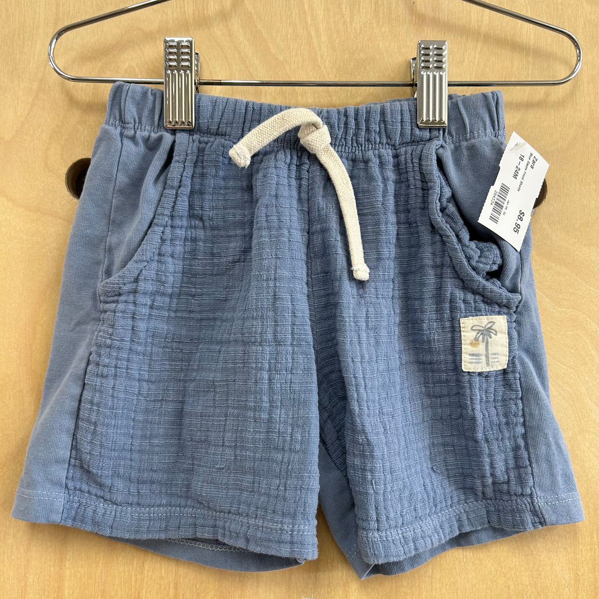 Blue Gauze Front Shorts