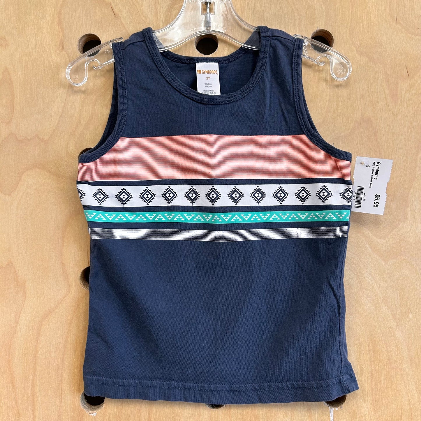 Navy Striped Pattern Tank