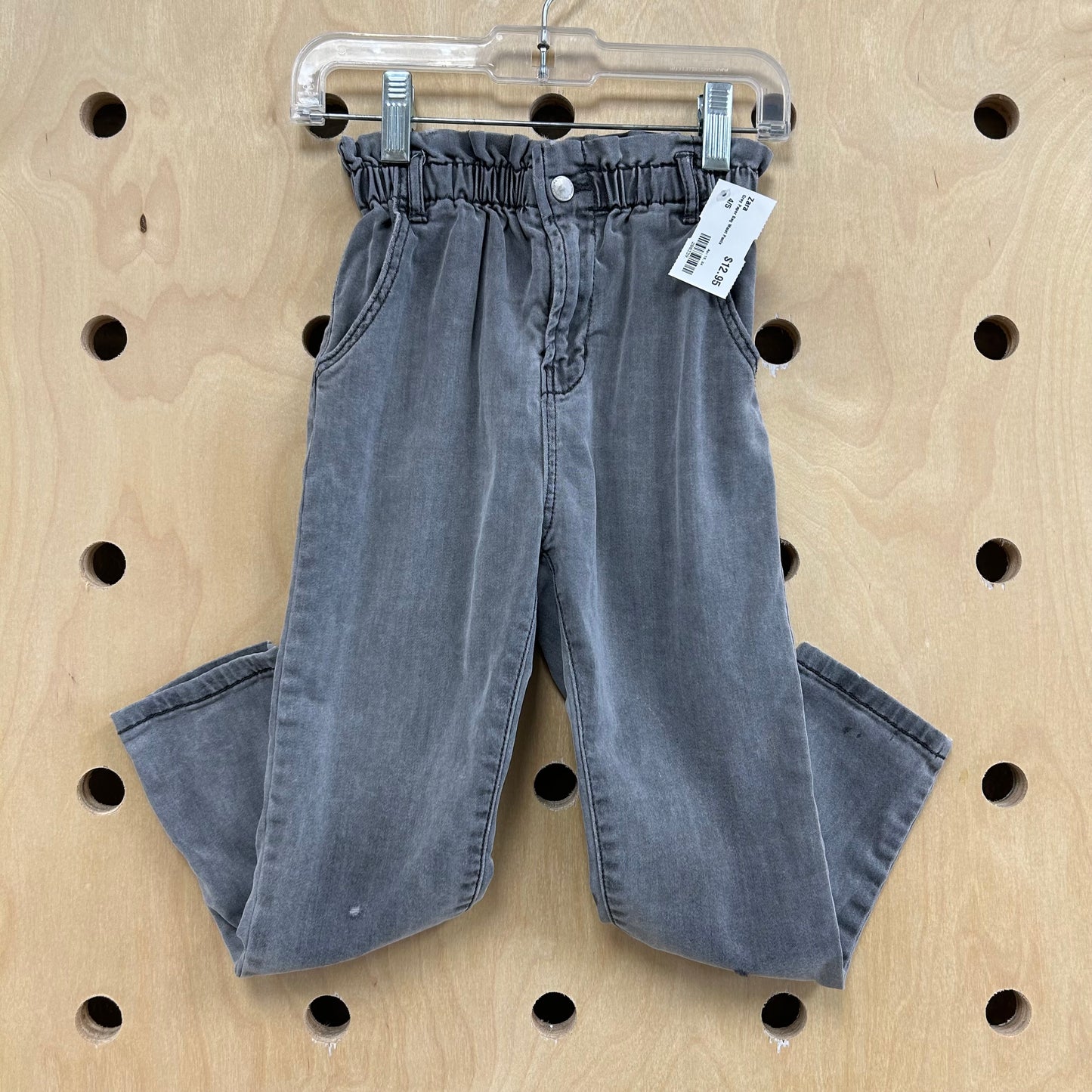 Grey Paper Bag Waist Pants