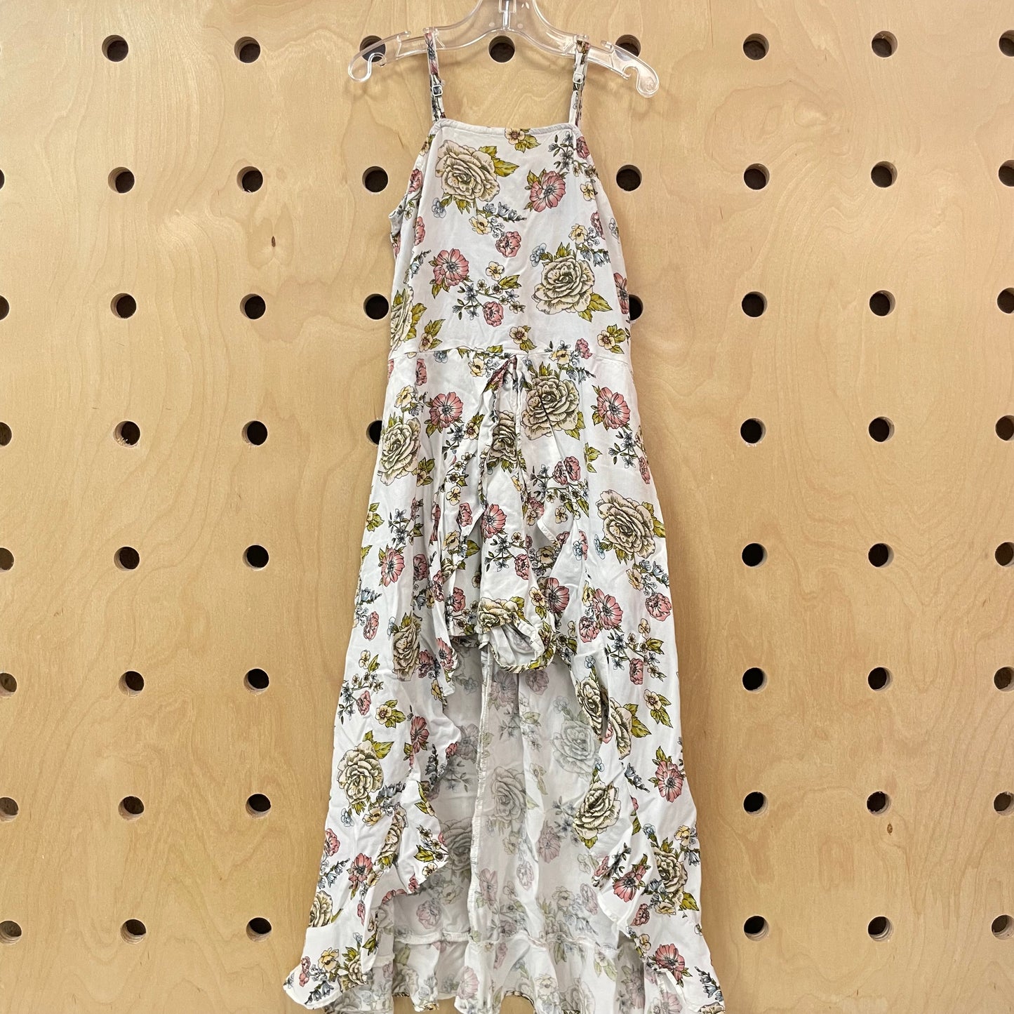 White Floral Hi Low Shorts Romper