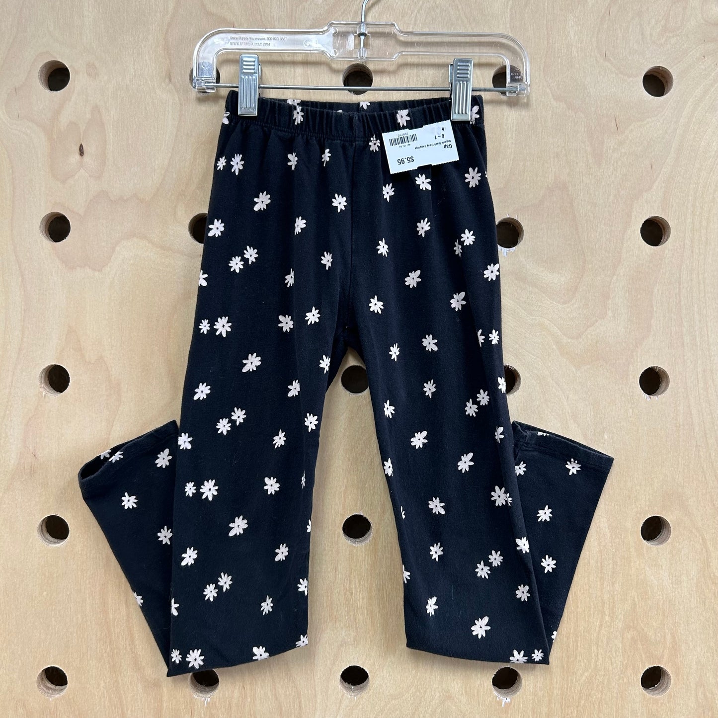 Organic Black Daisy Leggings