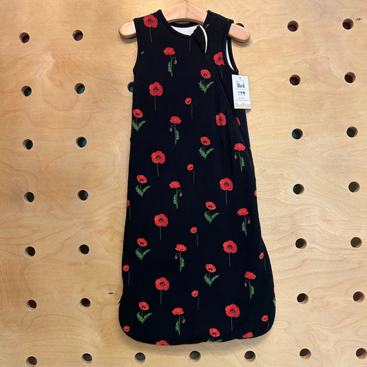 Black & Red Poppies 1.0 Tog Sleep Sack