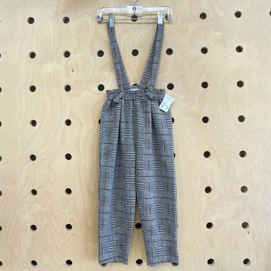Black & Brown Knit Suspender Pants