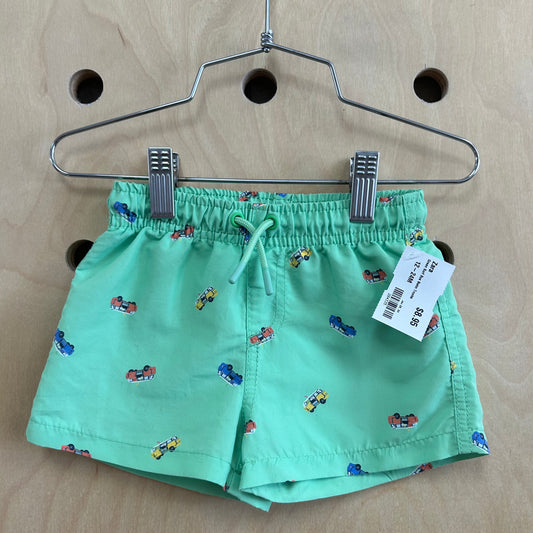 Green Surf Bus Swim Trunks