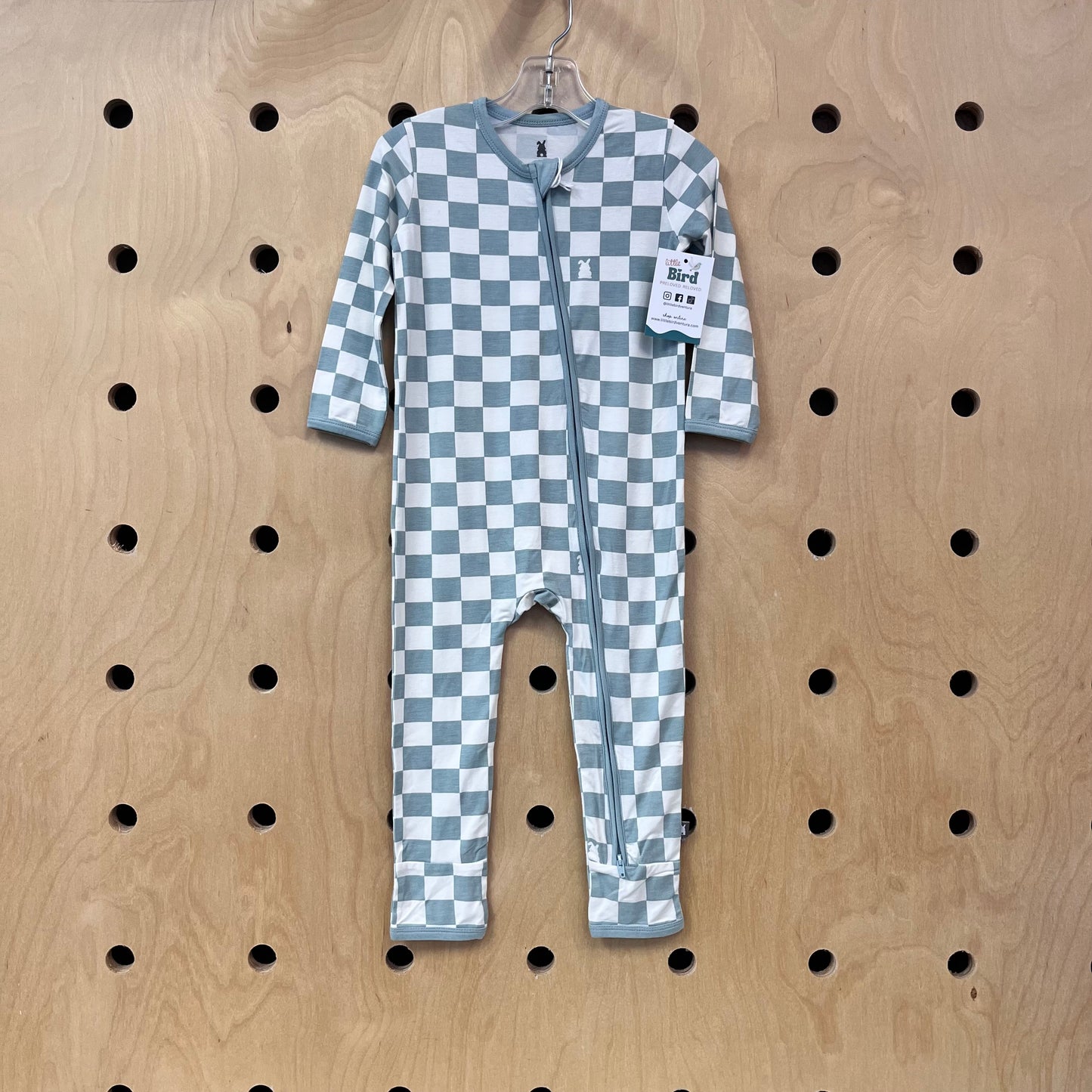 Blue Checkered Bamboo Zippy NEW!