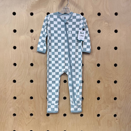 Blue Checkered Bamboo Zippy NEW!