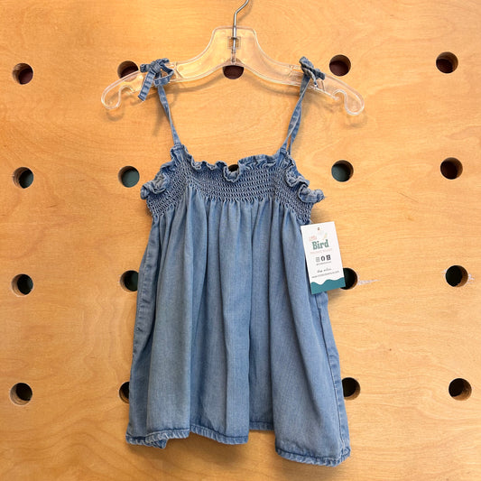 Smocked Chambray Tank
