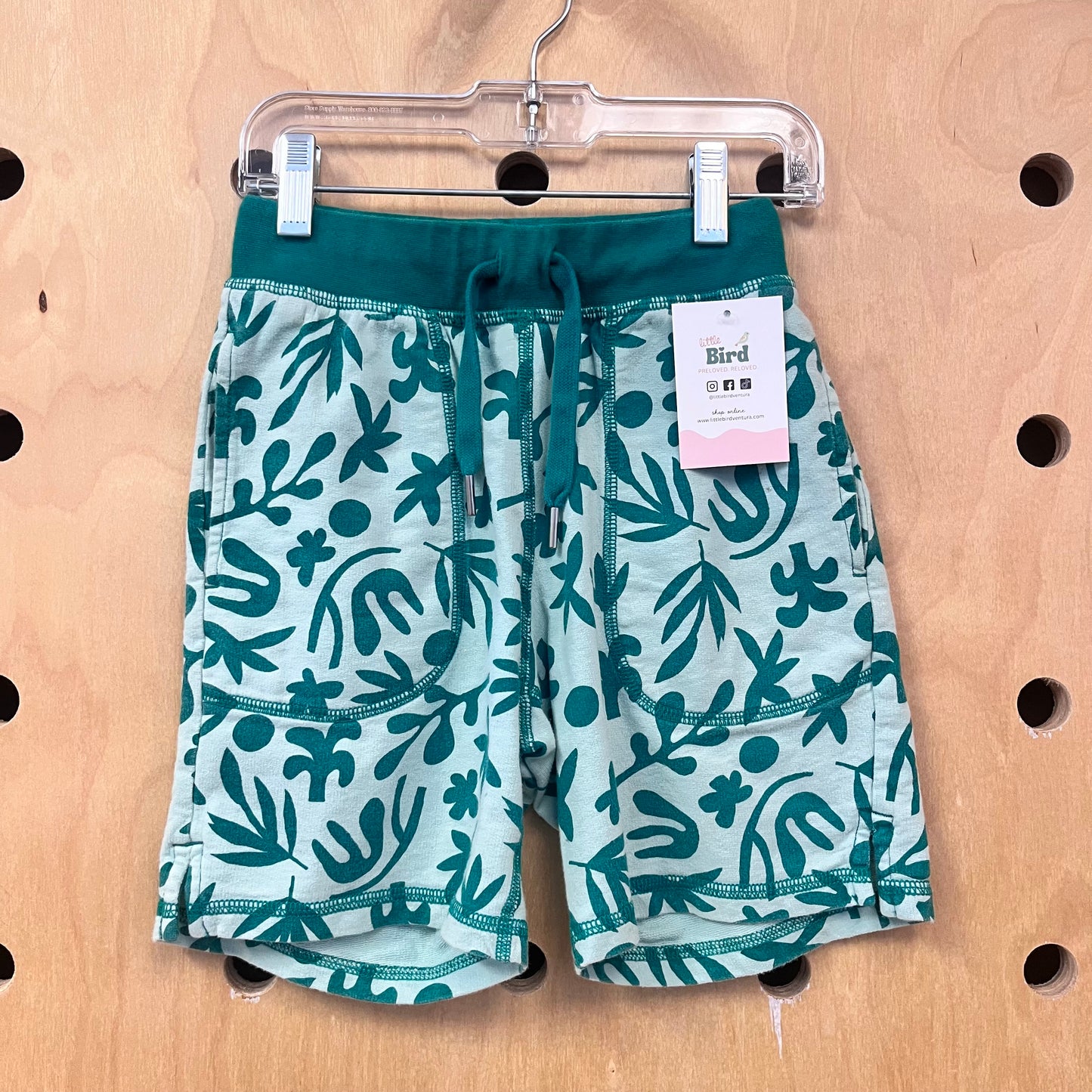 Green Plants Drawstring Shorts