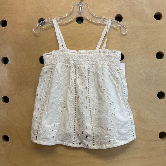 White Eyelet Tank