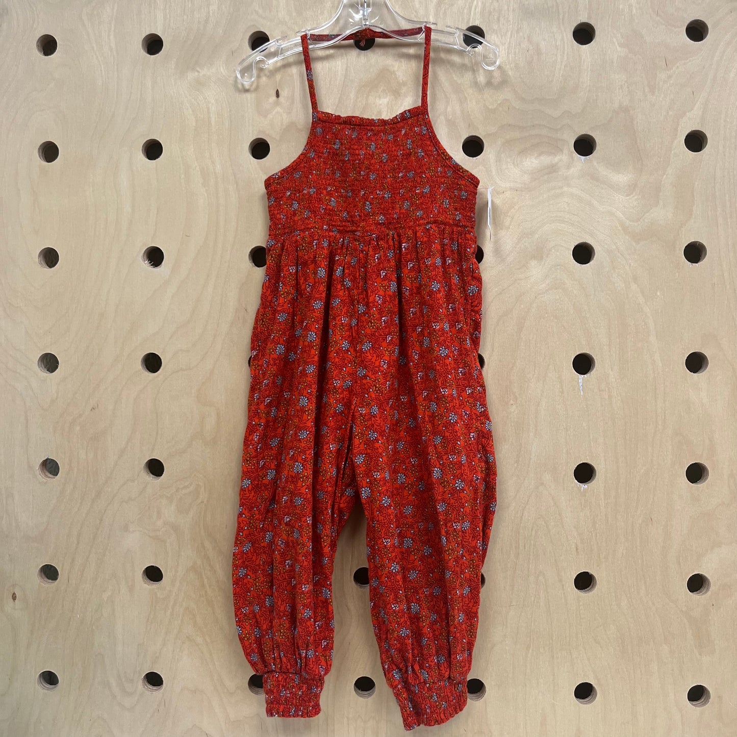 Red Floral Halter Romper