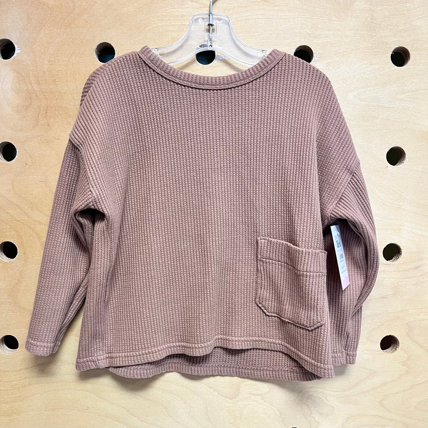 Brown Waffle Knit LS