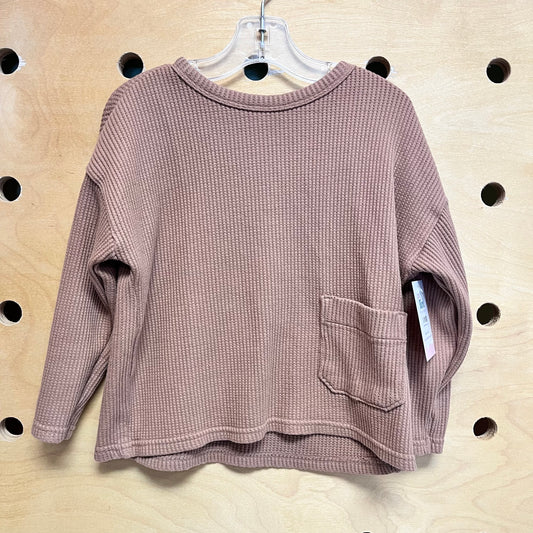 Brown Waffle Knit LS