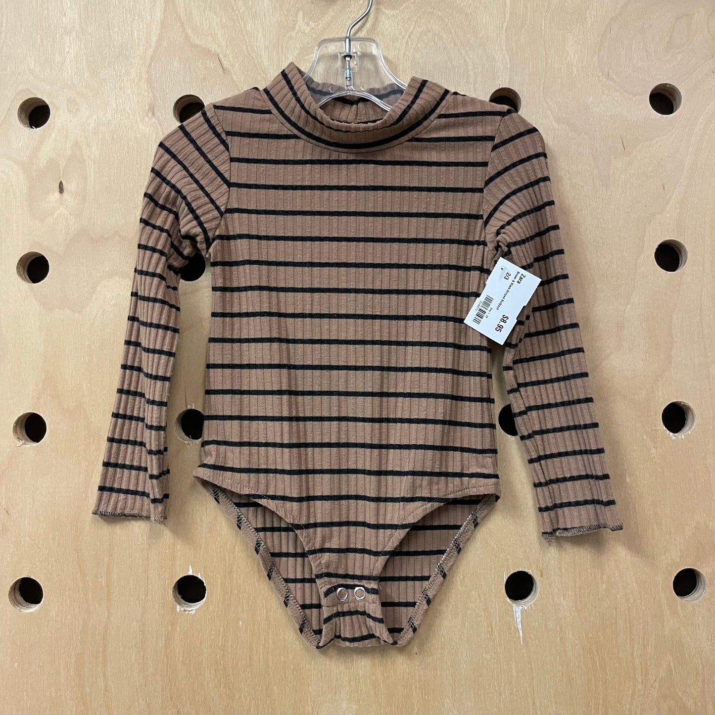 Brown & Black Striped Bodysuit