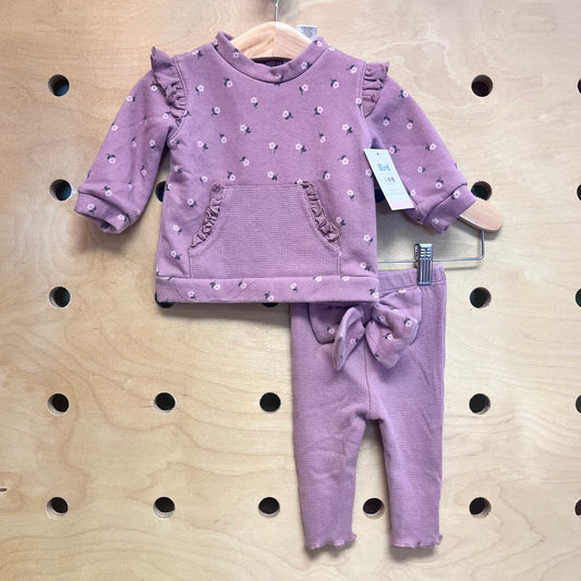 Mauve Floral Waffle Knit Outfit
