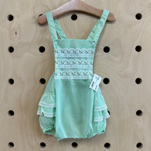 Green Lace Pinafore Romper