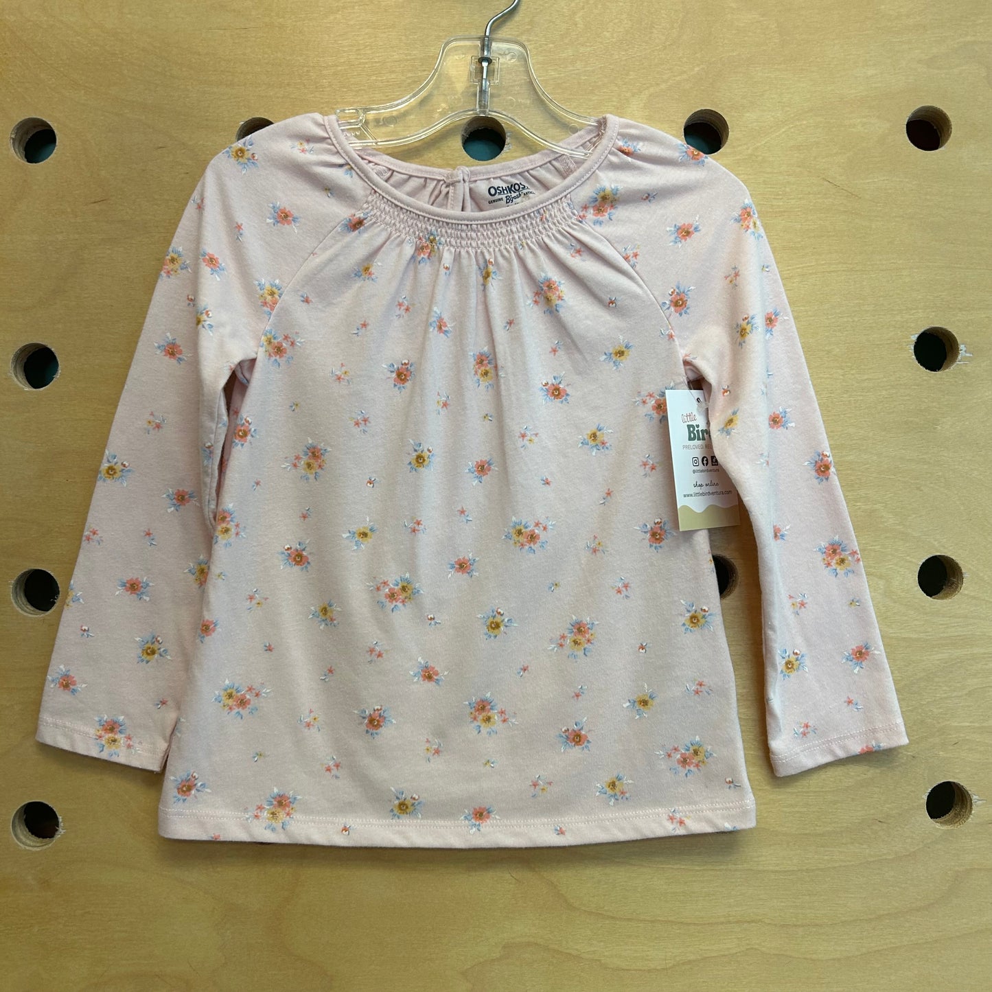 Pink Floral Smocked LS