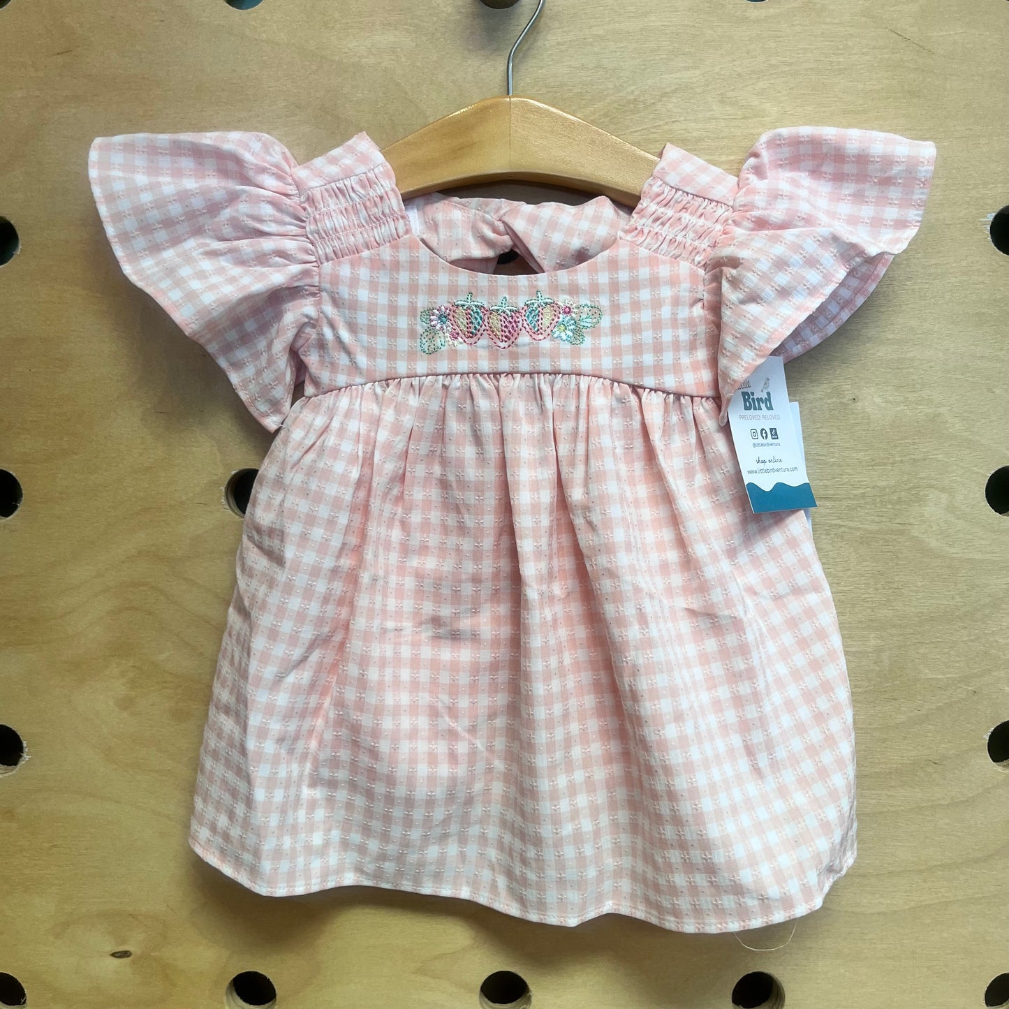 Pink Gingham Embroidered Outfit NEW!