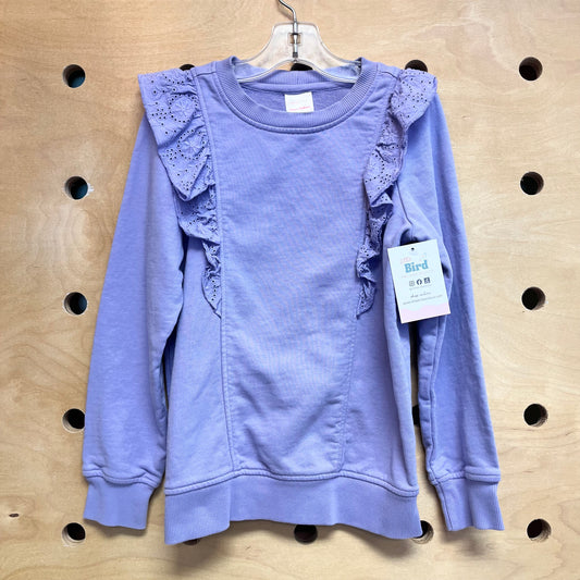 Purple Eyelet Ruffle Pullover