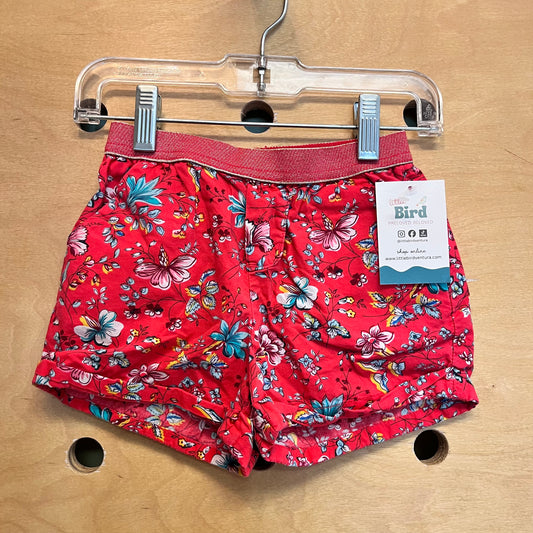 Red/Blue Floral Cotton Shorts