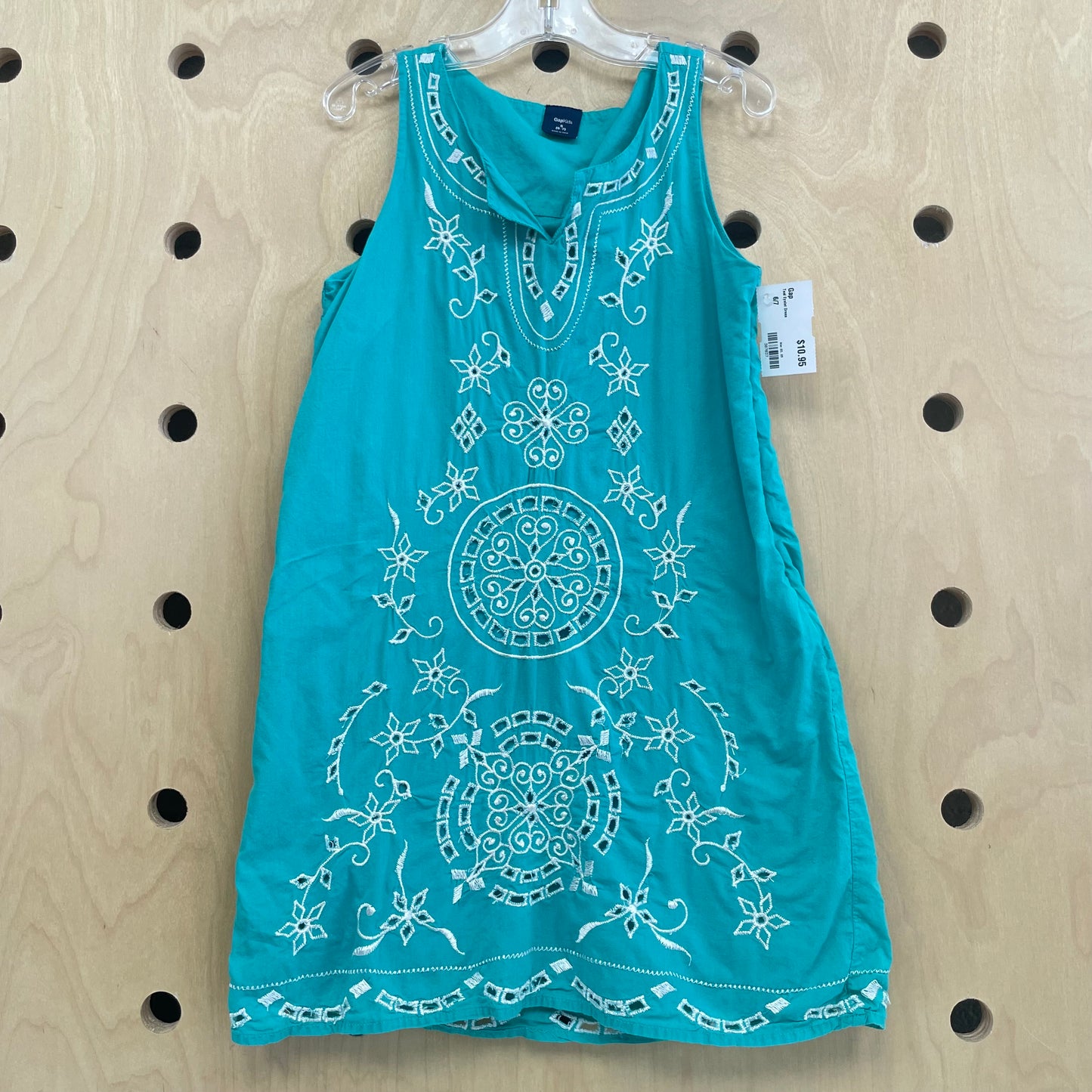Teal Eyelet Dress