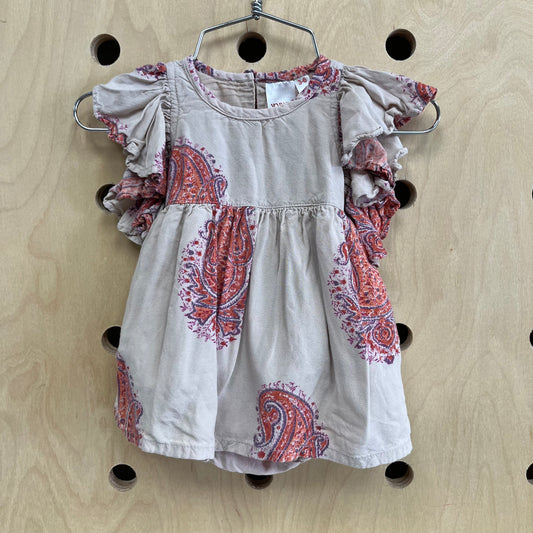 Beige Paisley Dress