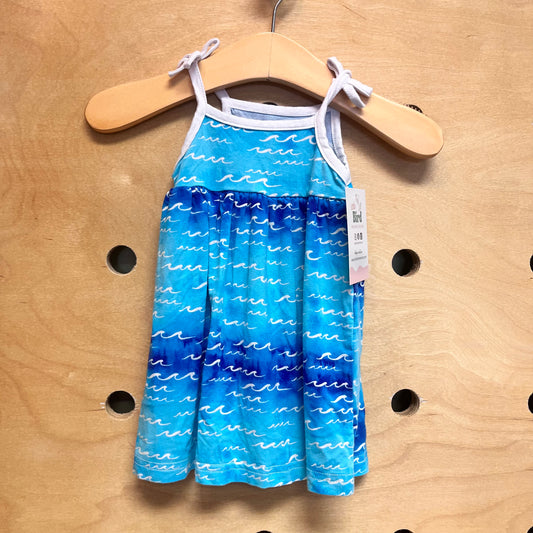 Blue Waves Bamboo Dress