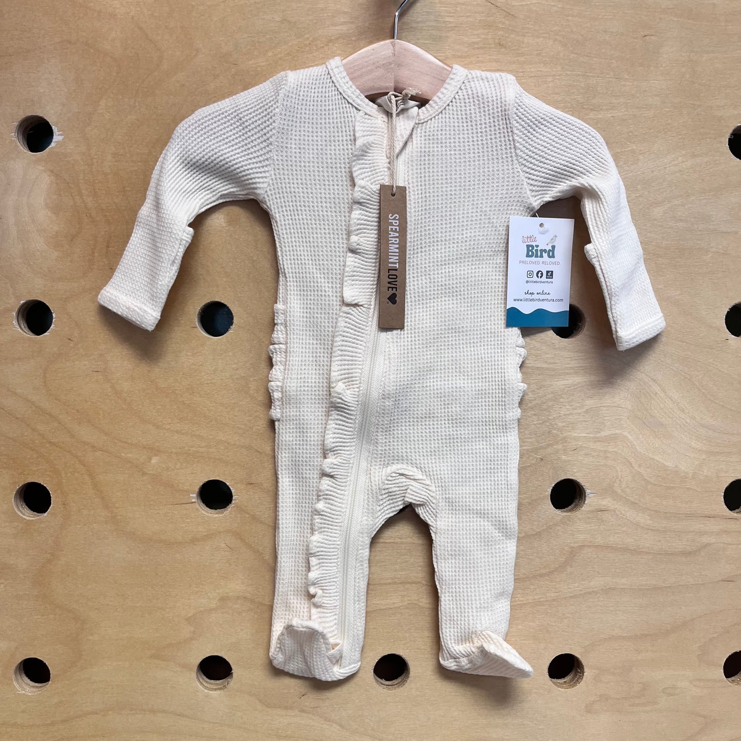 Organic Cream Waffle Knit Footie NEW!
