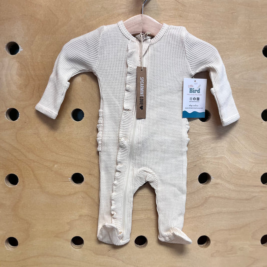 Organic Cream Waffle Knit Footie NEW!