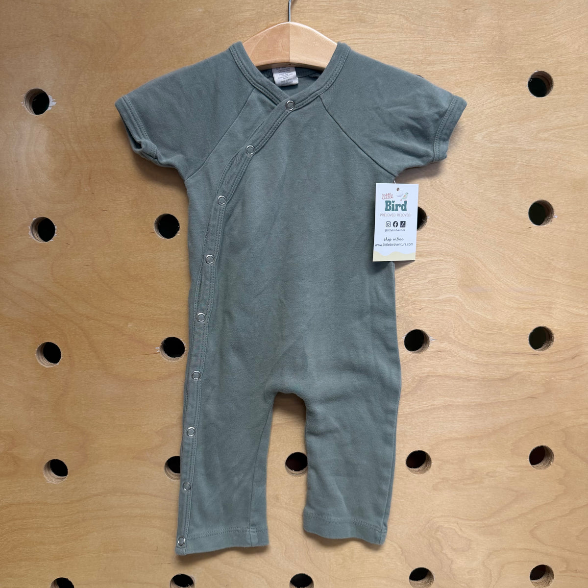 Organic Green Snap Romper