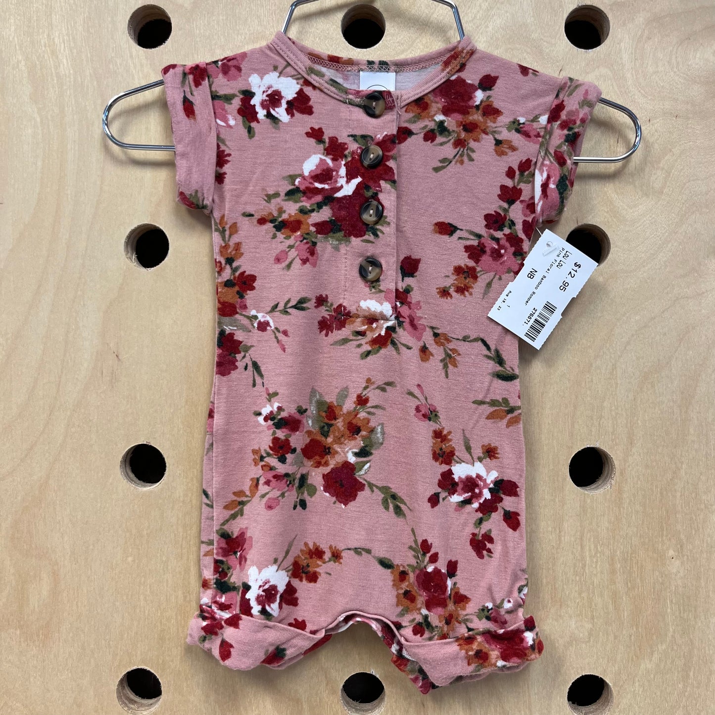 Pink Floral Bamboo Romper