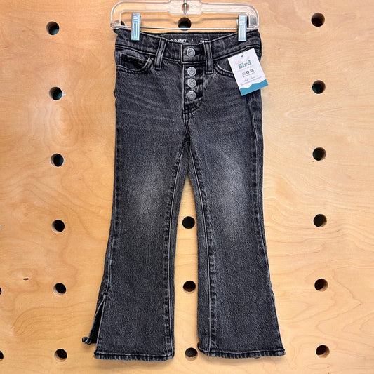 Black Hi Rise Flare Denim