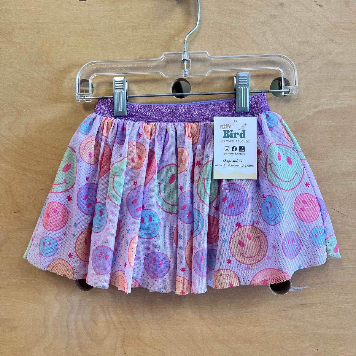 Purple Tulle Sparkley Smileys Skirt