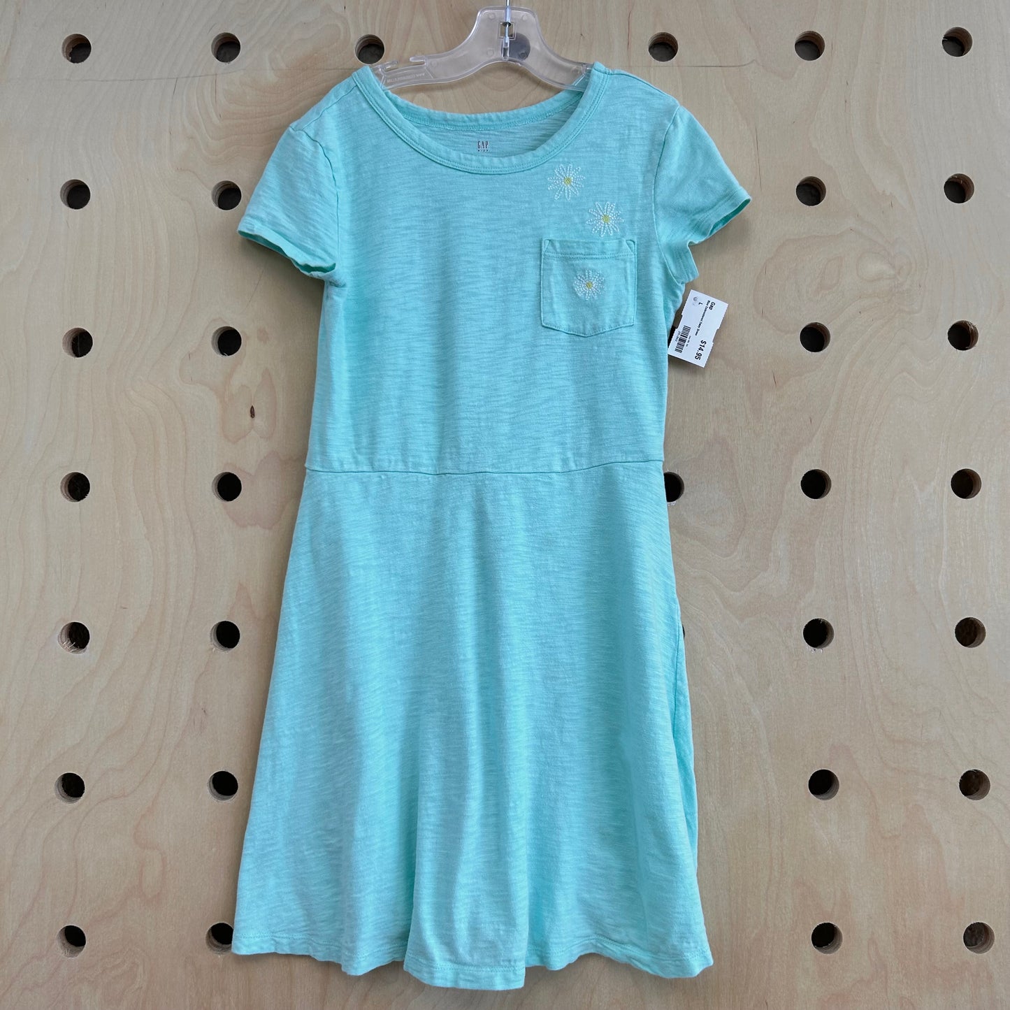Blue Embroidered Daisy Dress