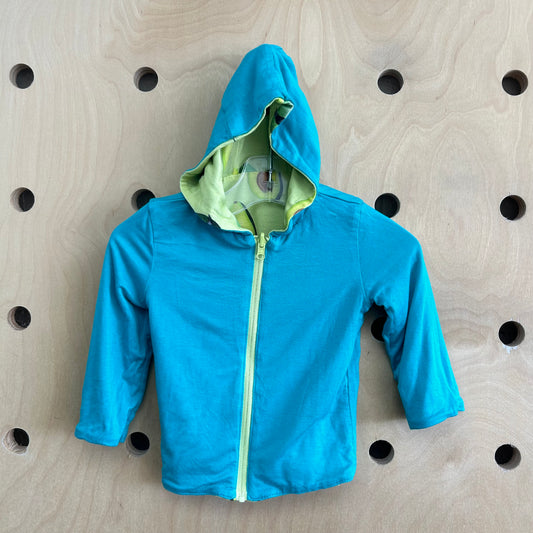 Reversible Avocado/Teal Zip Hoodie