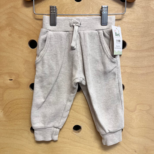 Beige Waffle Knit Organic Pants