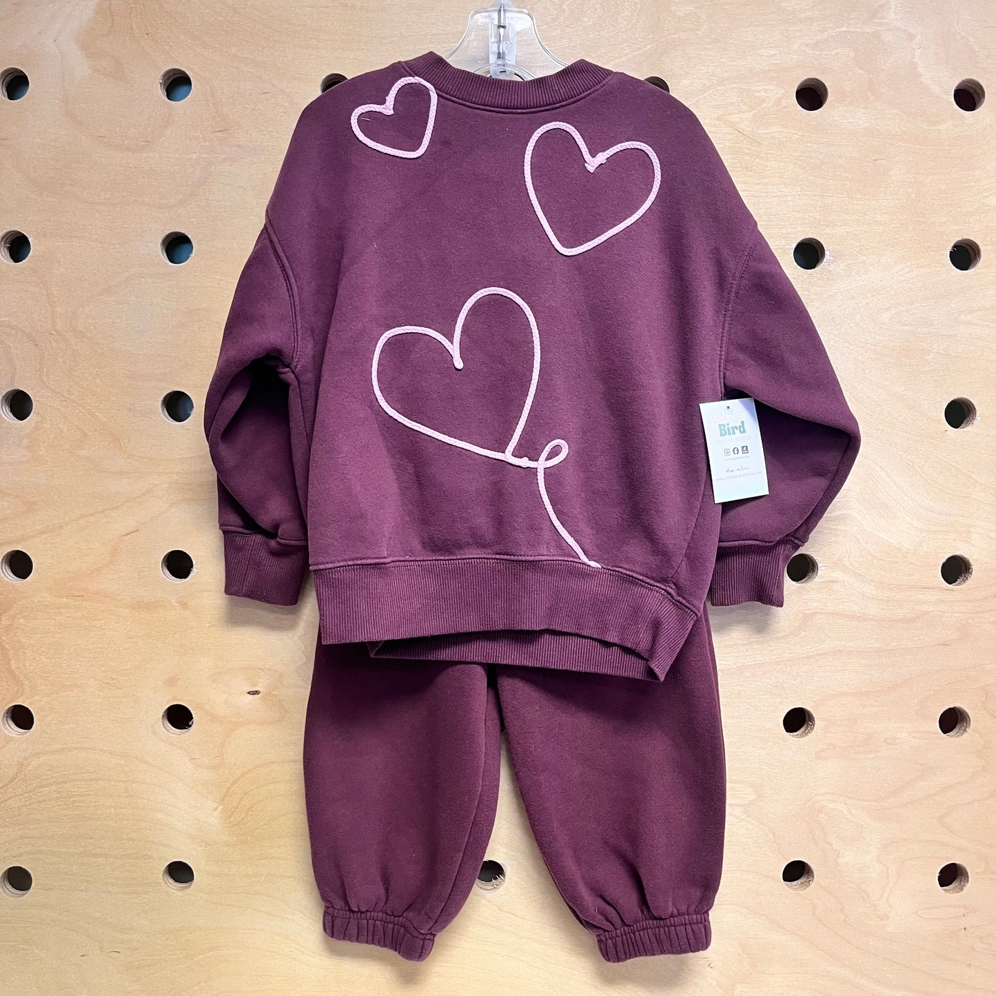 Maroon/Pink Hearts Outfit