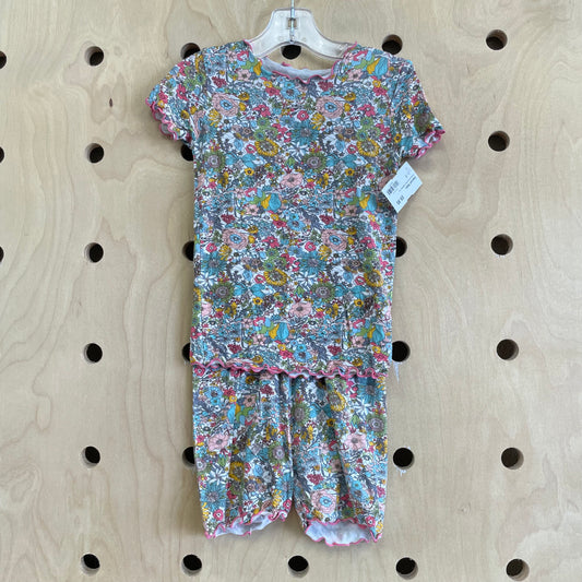 Floral Lettuce Hem Pajamas 2 pc