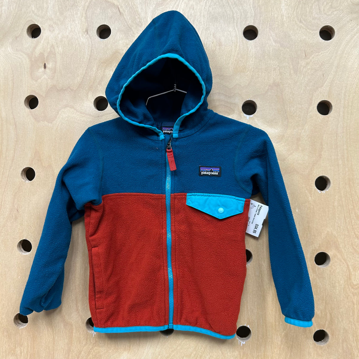 Micro D Snap T Jacket Teal & Rust