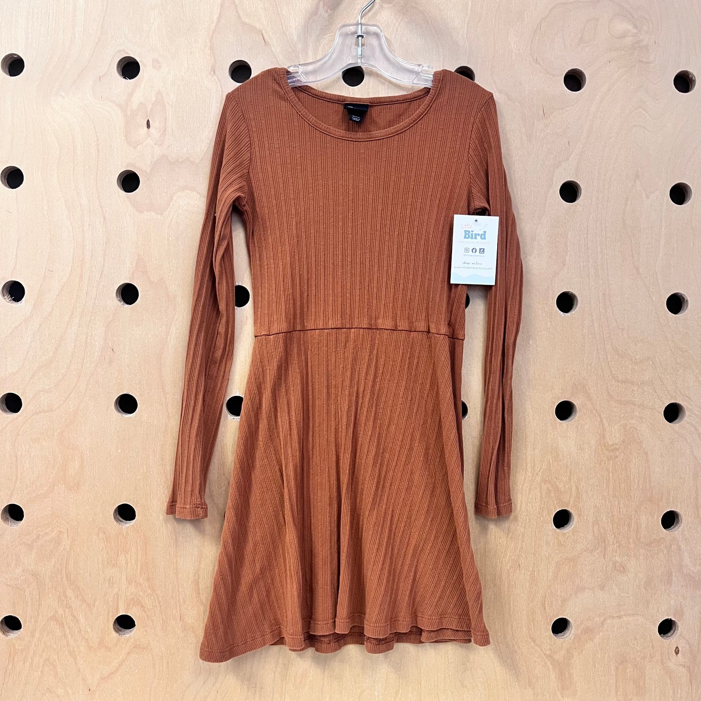 Brown Ribbed Dress