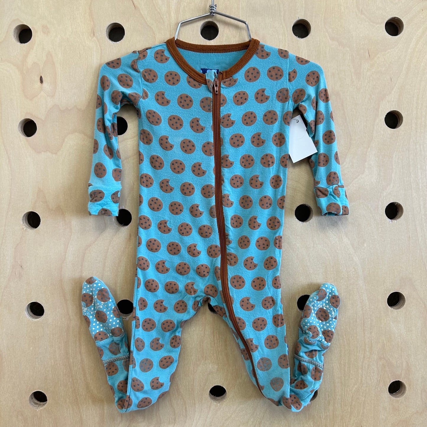 Turquoise Cookies Zip Footies
