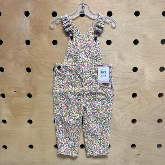Pink & Yellow Floral Overalls